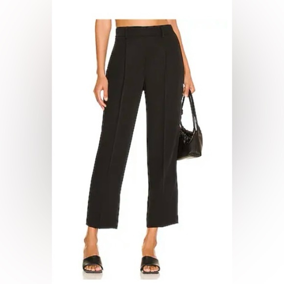 Vince Mid Rise Tapered Pull On Pants Women's Elegant Black Trousers | M - Picture 1 of 8